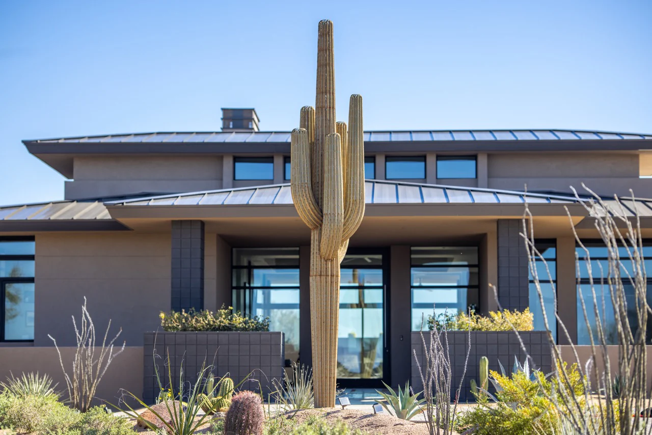 17ft Metal Saguaro Cactus Front Yard